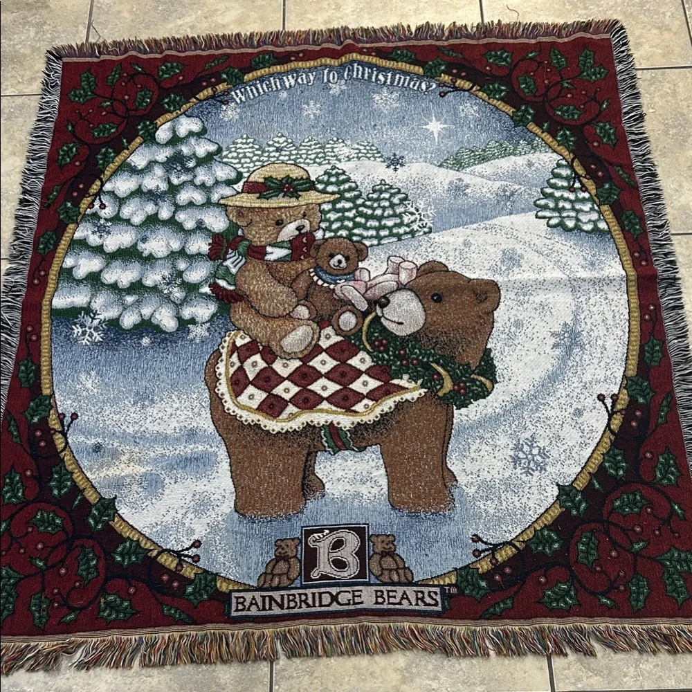 Holiday Tapestry Blanket-Bainbridge Bears